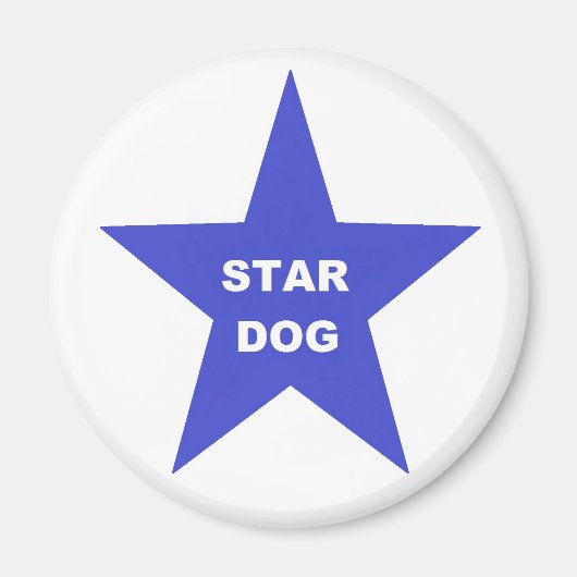 Magnet Star Dog op Blue Star (Voorkant)