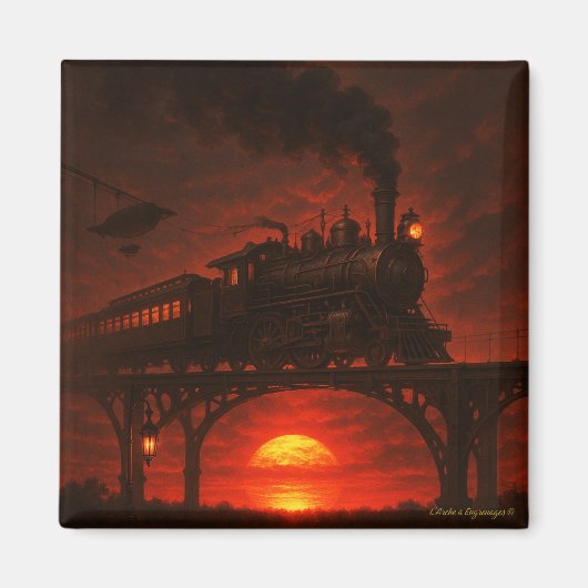 Magnet steampunk De Schaduwtrein (Voorkant)
