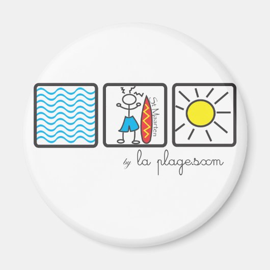 Magnet surf boy waves sxm (Voorkant)