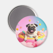 Magnet – Süßer glücklicher Mops  (Voorkant / Achterkant)