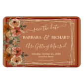 MAGNET Terracotta Floral Elegant Save Date Magneet (Horizontaal)
