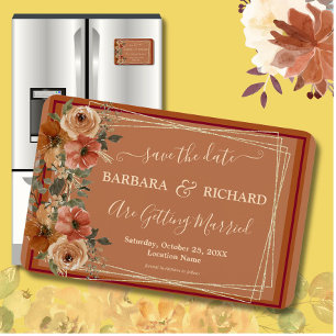 MAGNET Terracotta Floral Elegant Save Date Magneet