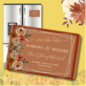 MAGNET Terracotta Floral Elegant Save Date Magneet