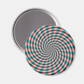 Magnet Turquoise en Red Spiral Rays (Voorkant / Achterkant)