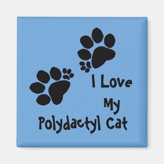 Magnet - Two Polydactyl Pawprints (Voorkant)