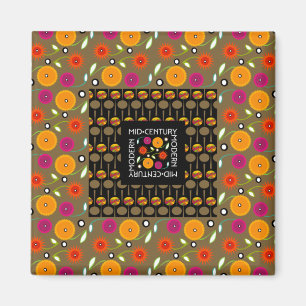 Magnet uit de mid-century Flowers