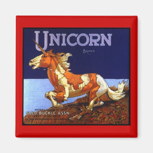 MAGNET ~  UNICORN BRAND PRODUCEERETIKET EH CA