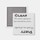 Magnet vaatwasser schoon vies grappig (Voorkant / Achterkant)