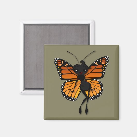 MAGNET VAN DE KUITEINDE MAARCH-BUTTERFLY LADY SQUA (Voorkant / Achterkant)