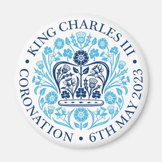 Magnet voor 2023 Coronatie - Blauw (Voorkant)