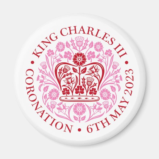 Magnet voor Coronatie 2023 - Rood (Voorkant)