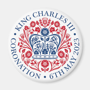 Magnet voor Coronatie 2023 - Rood Blauw