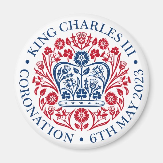 Magnet voor Coronatie 2023 - Rood Blauw (Voorkant)