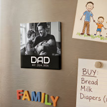 Magnet voor Vaderdag met foto van papa die vader w
