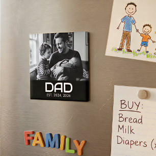 Magnet voor Vaderdag met foto van papa die vader w