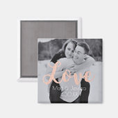 Magnet Wedding Favor- Photo with Rose Gold (Voorkant / Achterkant)