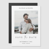 Magnet Wedding Save the Date Invitation with Photo Magnetische Uitnodiging (Voorkant / Achterkant)