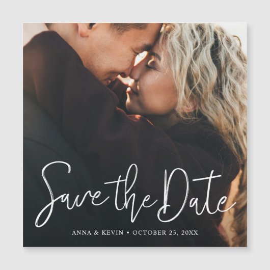 Magnet Wedding sparen de Uitnodiging van de Datum Magnetische Uitnodiging (Voorkant)
