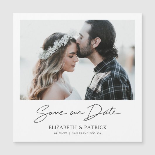 Magnet Wedding sparen de Uitnodiging van de Datum Magnetische Uitnodiging (Voorkant)