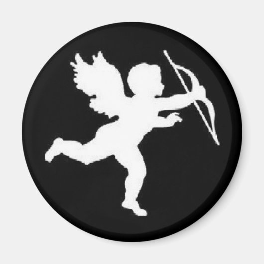Magnet White Cupid (zwart) (Voorkant)