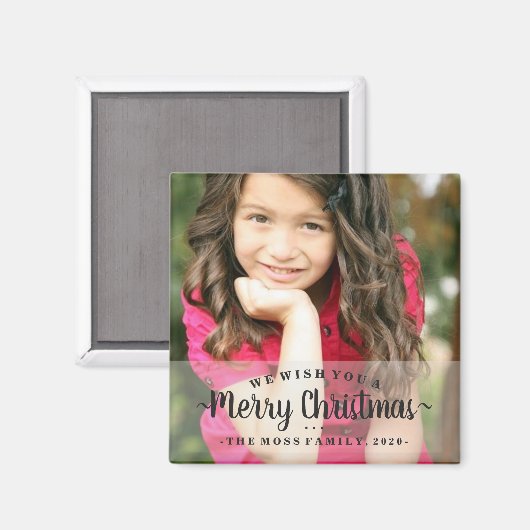 Magnet - Wij wensen u een prettige kerstdag (Voorkant / Achterkant)