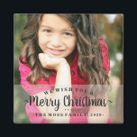 Magnet - Wij wensen u een prettige kerstdag<br><div class="desc">Holiday Magnet met plaats voor Foto. Overeenkomende objecten beschikbaar.</div>