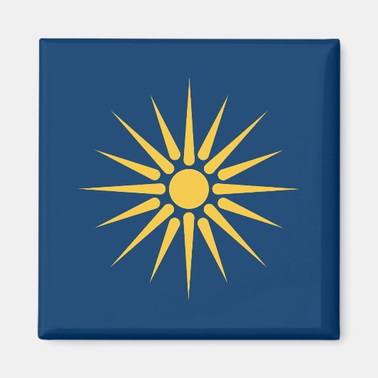 Magnet with Flag of Macedonia, Greece (Voorkant)