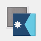 Magnet with Flag of Minnesota, USA (Voorkant / Achterkant)