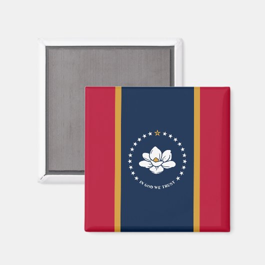 Magnet with Flag of Mississippi (Voorkant / Achterkant)