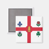 Magnet with Flag of Montreal, Canada (Voorkant / Achterkant)