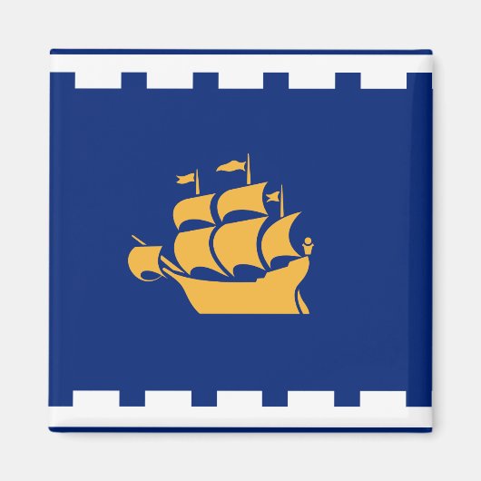 Magnet with Flag of Quebec City, Canada (Voorkant)