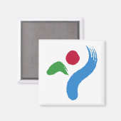 Magnet with Flag of Seoul, South Korea (Voorkant / Achterkant)