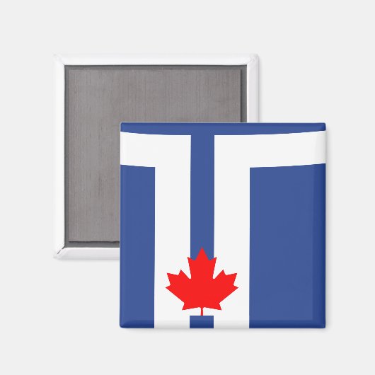 Magnet with Flag of Toronto, Canada (Voorkant / Achterkant)