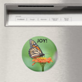 Magnet with Monarch butterfly, flower, and JOY! (Insitu (Vaatwasser))