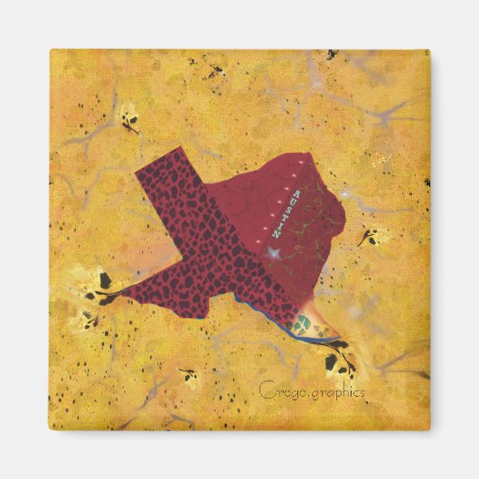 Magnet Yellow Rose in Austin, Texas (Voorkant)