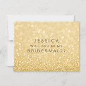 MAGNET Zal je mijn bruidsmeisje Faux Gold Glitter  Magnetische Uitnodiging (Voorkant)