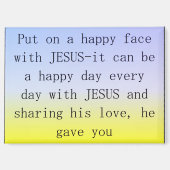 Magnet 'Zet op een gelukkig gezicht met Jezus (Voorkant)