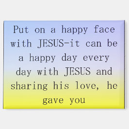 Magnet 'Zet op een gelukkig gezicht met Jezus