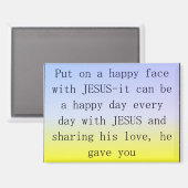 Magnet 'Zet op een gelukkig gezicht met Jezus (Voorkant / Achterkant)