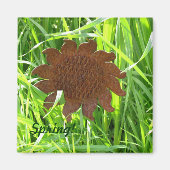 Magnet - Zonnebloem van ijzer (Voorkant)