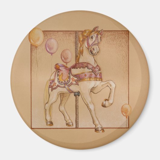 Magneten - Paarse Pony Carrousel (Voorkant)