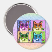 Magneten - Pop Art Cat (Voorkant / Achterkant)