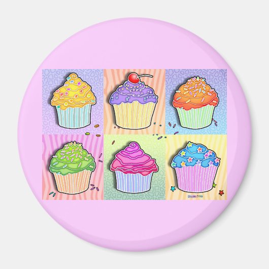 Magneten - Pop Art Cupcakes (Voorkant)
