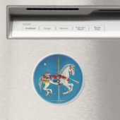Magneten - rood, wit & blauw carrousel paard (Insitu (Vaatwasser))