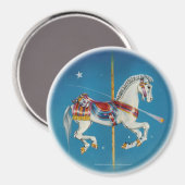 Magneten - rood, wit & blauw carrousel paard (Voorkant / Achterkant)