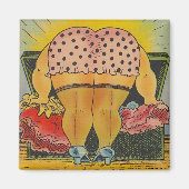 Magneten  Roze & Zwarte polka Dot Bloomers (Voorkant)