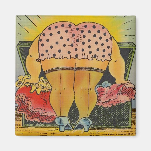 Magneten  Roze & Zwarte polka Dot Bloomers (Voorkant)