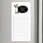 Magnetic Blocnote van Boston Terrier Shopping List Magnetisch Notitieblok<br><div class="desc">Schattige dingen om Boston Terrier-hond te halen met een zwart karton-lijst gepersonaliseerd met jouw naam.</div>
