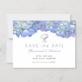 Magnetic Blue Moon Hydrangea Save the Date Card Magnetische Uitnodiging (Voorkant)