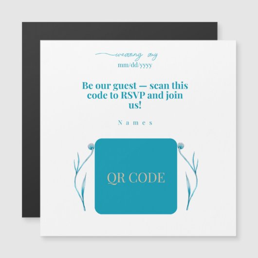 Magnetic Card| QR Code Wedding Magnet Invite (Voorkant / Achterkant)